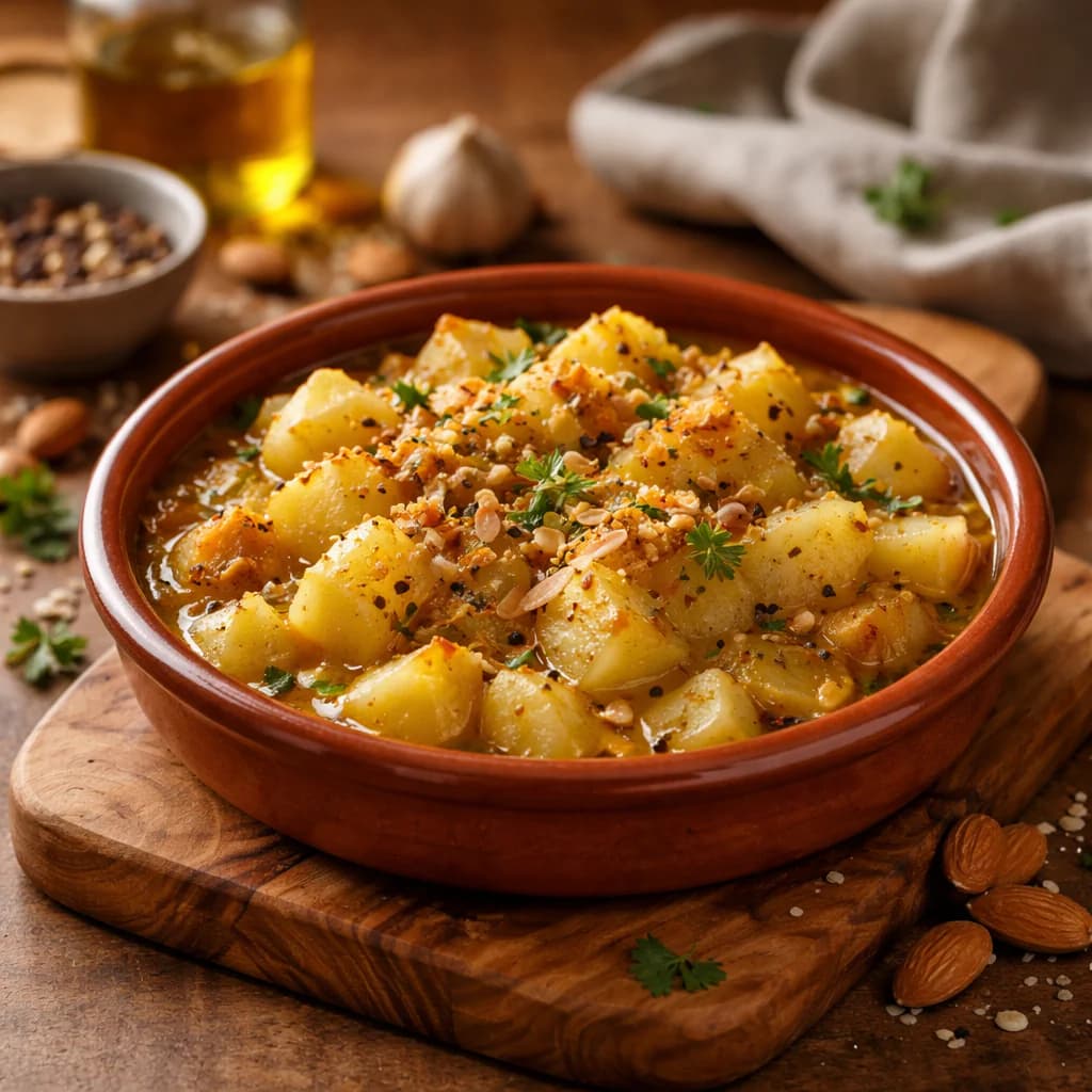 Patatas con almendras